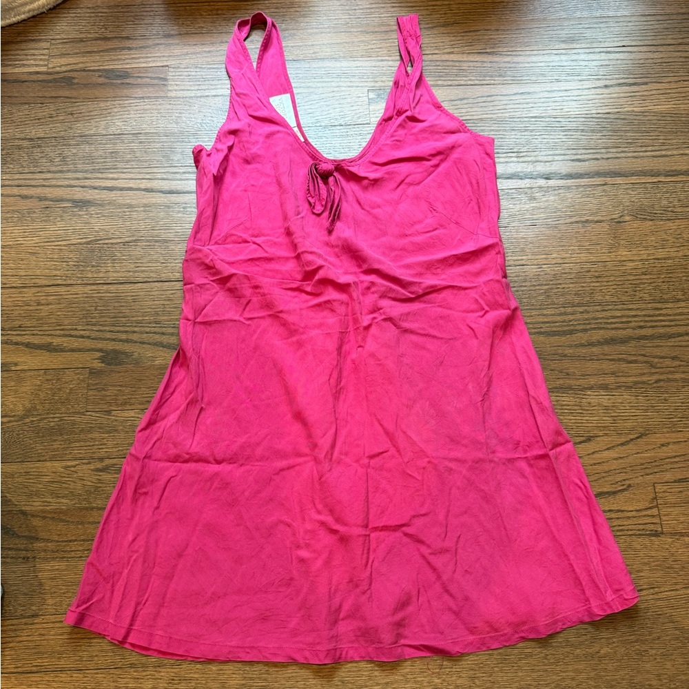Vintage Victoria's Secret 100% Silk Slip Dress Womens M Barbie Pink Gold Tag